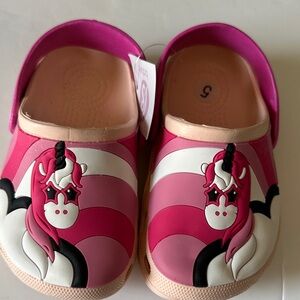 Kids Girls Toddler Pink Unicorn Clog Sandals Size: US Toddler 5 EU 24)
